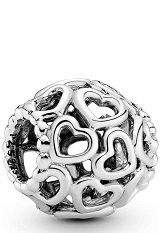 outstanding silver hearts all over Pandora baby charm